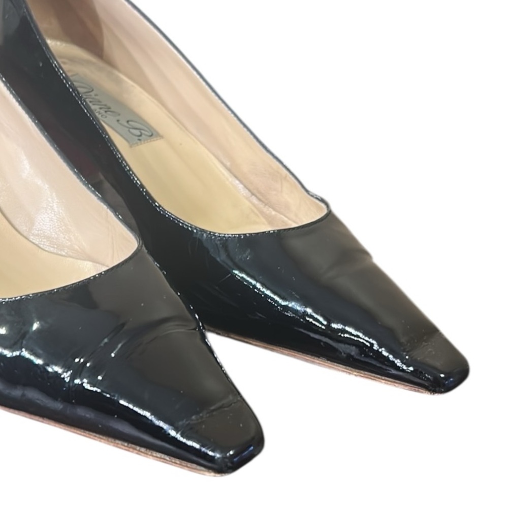 Diane B. Milano Women’s Black Patent Pointed Toe Pump Red Heels Size 8.5 - Picture 5 of 10